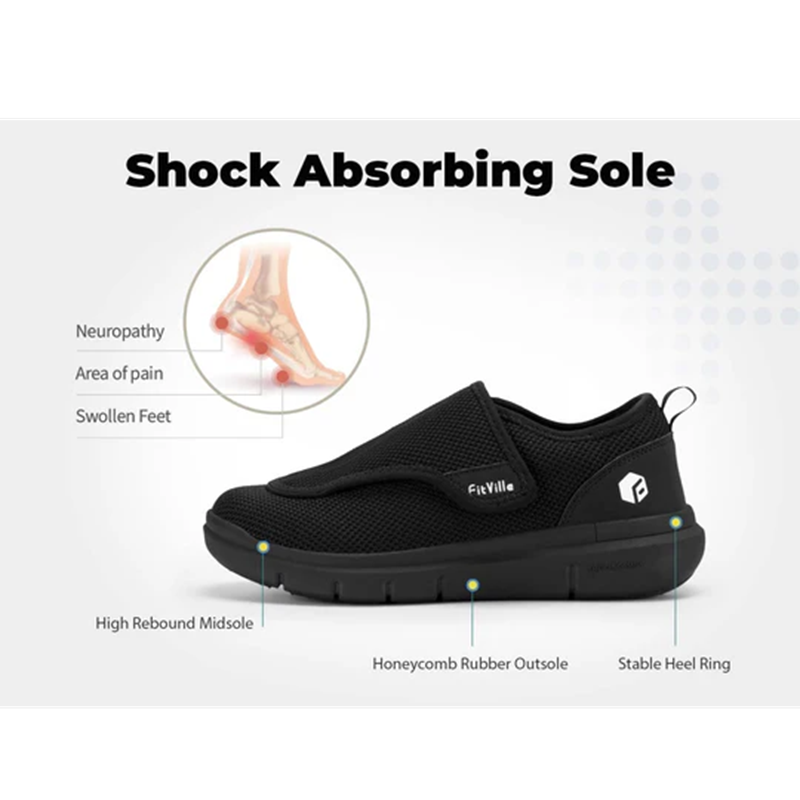 FitVille Unisex EasyTop Wings Diabetic Shoes
